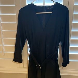 Black suede cocktail dress